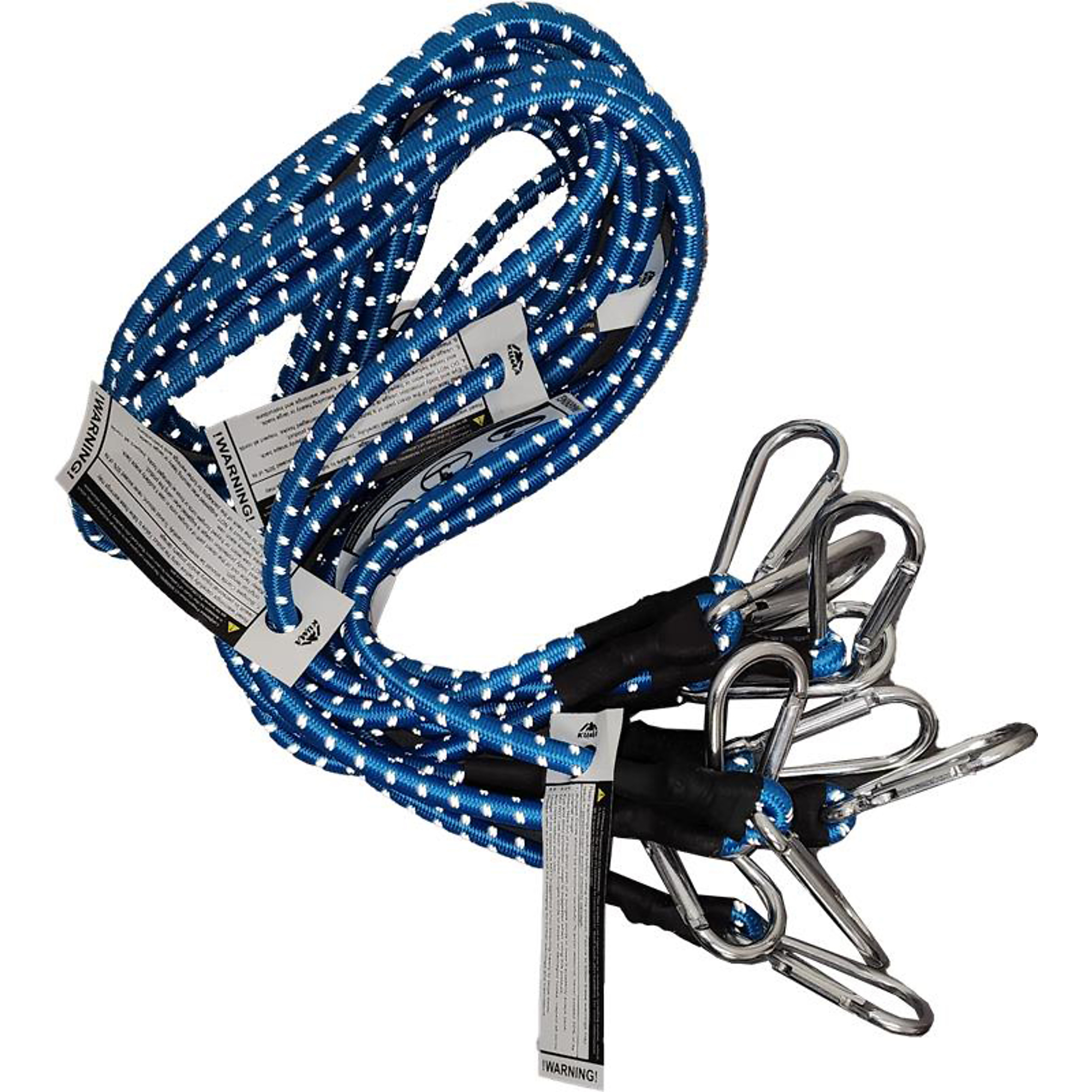 Kuma, 48in. Carabiner Bungee 5pk, Round, Reflective, Blue, Straps (qty.) 5 Model# GC548-R